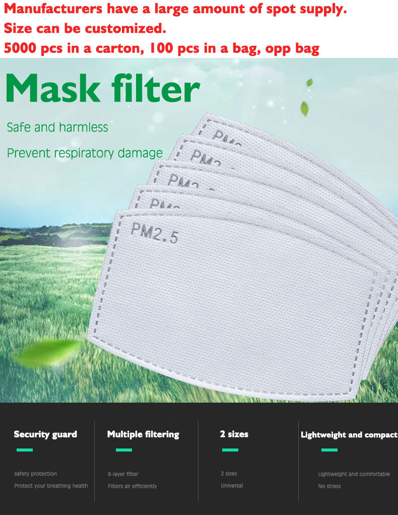 Pm2.5 Filter Insert - Filtr do maseczki PM2.5, lekki, kompaktowy,